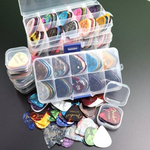 20&50&100 Pcs Acoustic Electric Guitar Picks Plectrum Celluloid Guitar Picks Accessories with Box Thickness 0.46mm-0.96mm