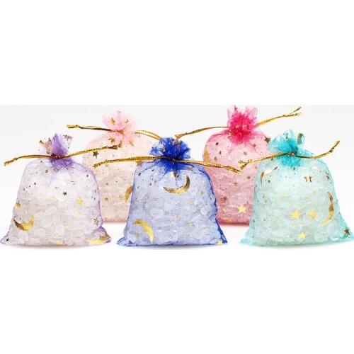 50pcs Wedding Decorations Baby Shower Organza Bags Jewelry Gifts Party Favor Candy Birthday Supplies Christmas Gift Bags