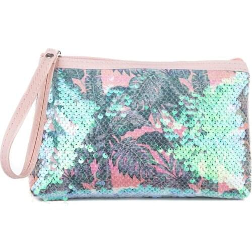 Fashion Sequins Women Cosmetic Bag Beauty Clutch Phone Bag Cute Makeup Bag Portable Pouch Lady Cosmetic Brush Makeup Bag Mini