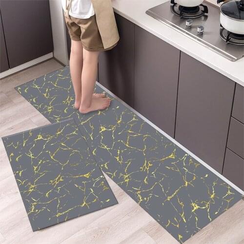 Fashionable Simple Nordic StyleWaterproof Kitchen Floor Mat Household Carpet Long Strip Door Mat Modern Home Decor