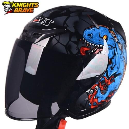 Casco Moto Motorcycle Helmet Half Face ABS Motorbike Helmet Electric Safety Double Lens Helmet Moto Casque For Women/Men