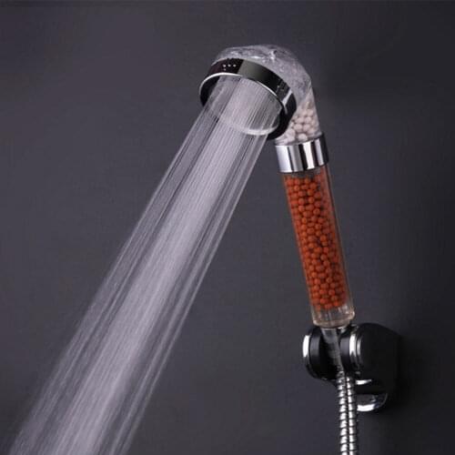 Bath Shower Head High Pressure Boosting Water Saving Filter Balls Beads Flowery