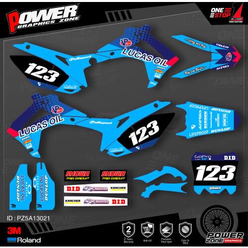 PowerZone Custom Team Graphics Backgrounds Decals 3M Stickers Kit For HONDA 2014-2017 CRF250R 2013-2016 CRF450R 021