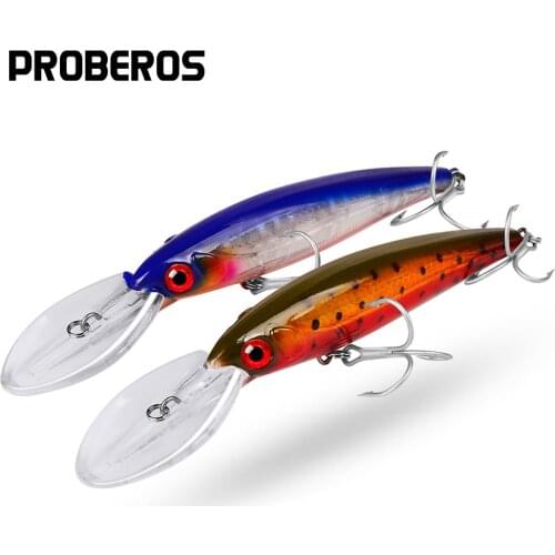PROBEROS Fishing lure 33.34g-1.17oz 6 colors Fishing bait 6.5"-16.5cm Fishing Tackle 1/0# High-carbon Steel Hook Minnow Lures