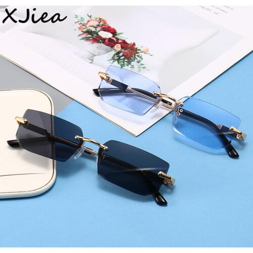 Sunglow Rectangular Rimless Sunglasses,Fashion Polarized Sun Glasses,Summer Women Decorative Eyewear,Shopping, Drive to Wear