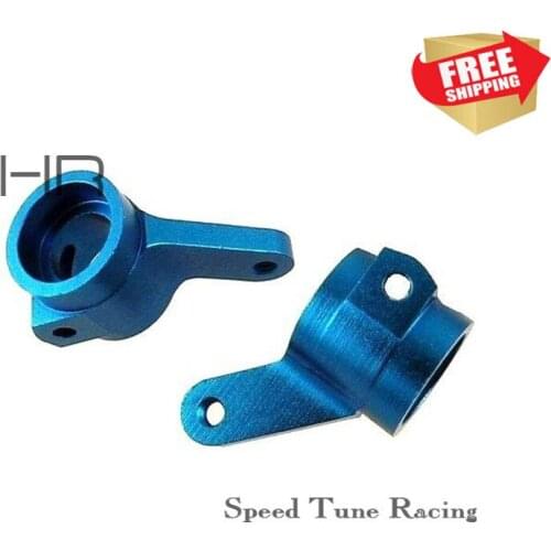 Radio control RC blue anodized aluminum front knuckles for theTraxxas Slash 2WD steering hub option upgrade parts