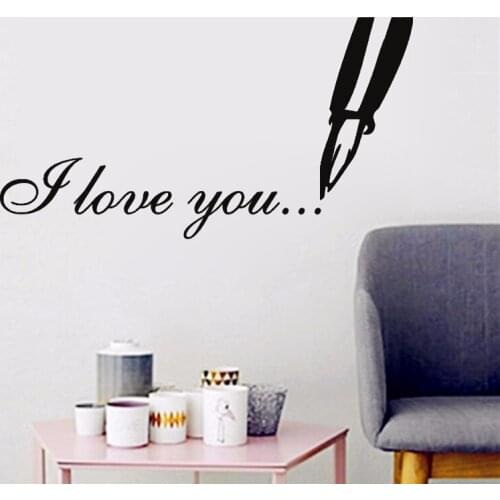 Hand Writing I Love You Wall Sticker Living Room Bedroom Wall Decals Art Vinyl Removable Self Adhesive Art Murals Poster