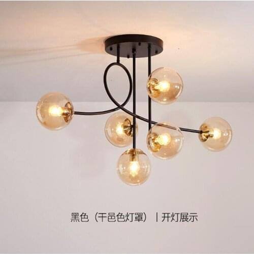 Modern Glass Ball Chandeliers for Dining Room Kitchen Living Room Bedroom Hanging Ceiling Chandelier Indoor Lighting Fixtures