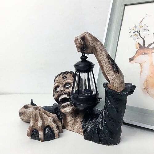 Zombie Solar Led Lantern Resin Zombie Desktop Decoration Horror Figure Statue Outdoor Garden Courtyard Landscape Decoration