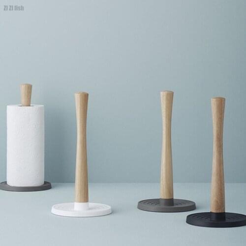 Nordic Vertical Paper Towel Rack Roll Paper Holder Plastic Wrap Hanger Kitchen Bathroom Toilet Storage Home Decoration