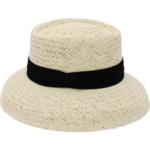 2021 New Handmade Straw Beach Hat For Women Summer Hat Bulge Fashion Concave Flat Visor Hats Paper Wholesale
