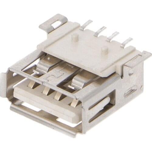 10 Pcs USB Type A 4 Pin Female Connector 180 Degree Socket SMD Surface Mount