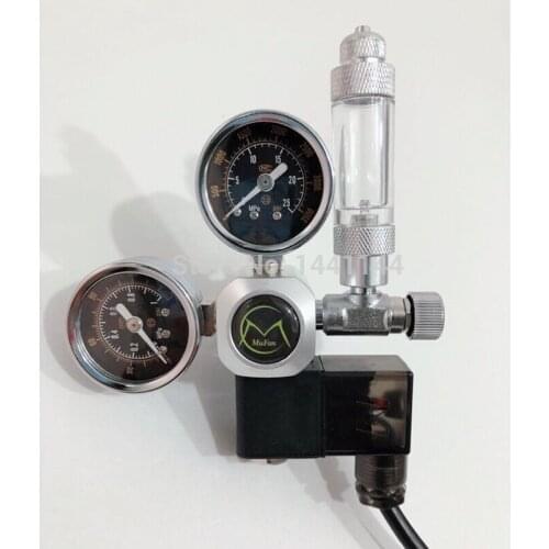 Aquarium CO2 Regulator W21.8 G5/8 220V Magnetic Solenoid Check Valve Aquarium Bubble Counter Fish Tank Tool