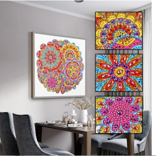 5D DIY Diamond Embroidered Mandala Flower Special Shaped Diamond Painting Rhinestone Crystal Diamond Mandala Home Decoration