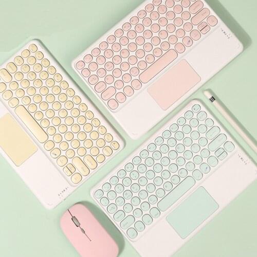 Mini wireless bluetooth keyboard with touchpad control and rechargeable mouse suitable for iPad Android ios Windows xiaomi, etc