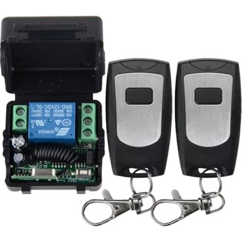 Smart Home DC 12V 10A 1CH Wireless RF Radio Light Switch Remote Control Receiver With 2PCS Waterproof Transmitter