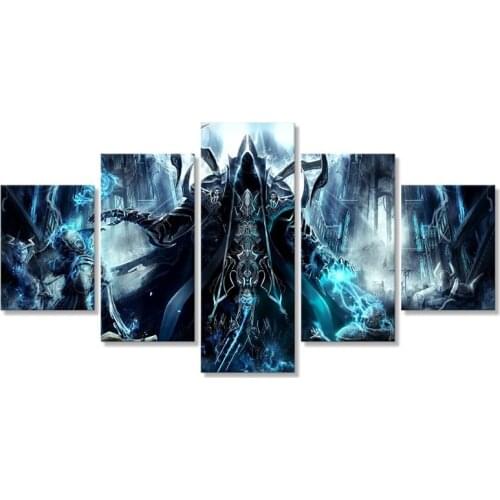 Diablo Reaper of Souls Malthael Wall Art Canvas Paintings 5 Pieces Picture Printed Home Decorative Poster For Living Room