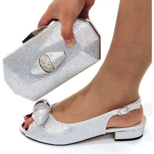 Doershow good price Italian Shoes and Bag Set African Wedding Shoe and Bag set Italy Shoe and Handbag Summer Set Women!HOP1-5