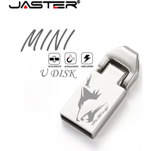 JASTER New Keychain Mini Metal Silver USB Flash Drive 4GB 8GB 16GB 32GB 64GB Real Capacity Flash Disk 2.0 Custom LOGO Wholesale