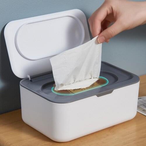 Flip Lid Design Wet Tissue Box With Lid Dust-proof PP Baby Wipes PaperStorage Box Paper Towel Dispenser Home Napkin Organizer