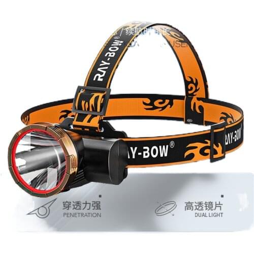 The head-mounted headlight with explosion proof evidence long life rechargeable flashlight glare bright xenon lamp