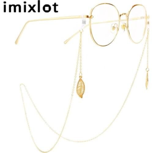 Imixlot Classic Fashion Hollow Leaf Pendant Glasses Chain Lanyard Holder Neck Straps Eyeglass Holder Eyewear Accessories