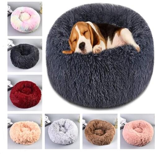 Round Cat Beds House Soft Long Plush Best Pet Dog Bed For Dogs Basket Pet Products Cushion Cat Bed Cat Mat Animals Sleeping Sofa