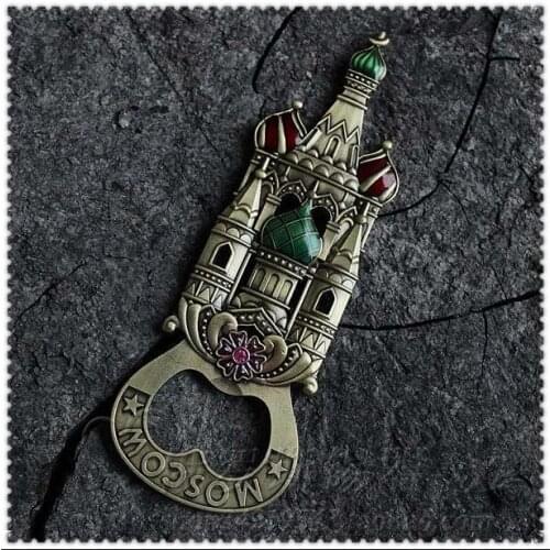 European retro Castle decoration metal beer bottle opener for my bottle wine aerator in bares juice dispenser KPQ010