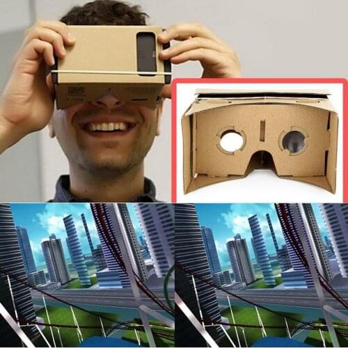 Fashion Clear DIY Cardboard 3D Virtual Reality Glasses For Smartphone High quality DIY Magnet Google Cardboards Glasses