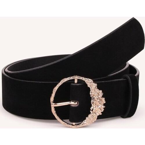 Fashion Classic Round Buckle Ladies Wide Belt Womens 2021 Design High Quality Female Casual Leather Belts For Jeans