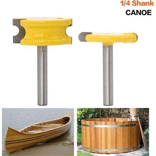 HOEN 2pcs/set Router Cutter Bit 1/4" / 12.7mm Diameter Shank Canoe Flute and Bead Router Bit Sets For Woodworking Cutting Tool