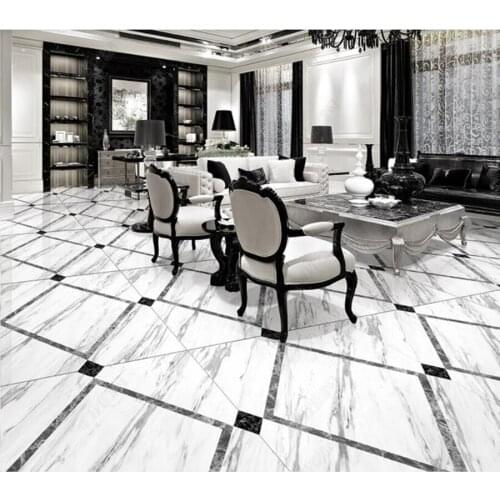 PVC Jazz White Marble Tile Water Marble non-slip waterproof self-adhesive 3D floor sticker tiles bathroom 3D wallpaper