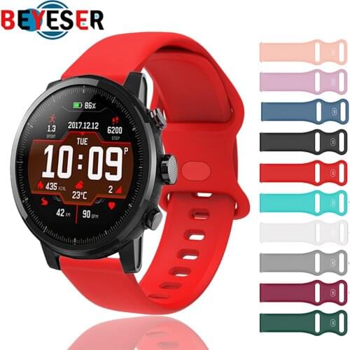 22mm Soft Silicagel Sports Watch Band Strap For Huami Amazfit Stratos 3 Smart Watch for Amazfit Pace Stratos 2/2S Strap Bracelet