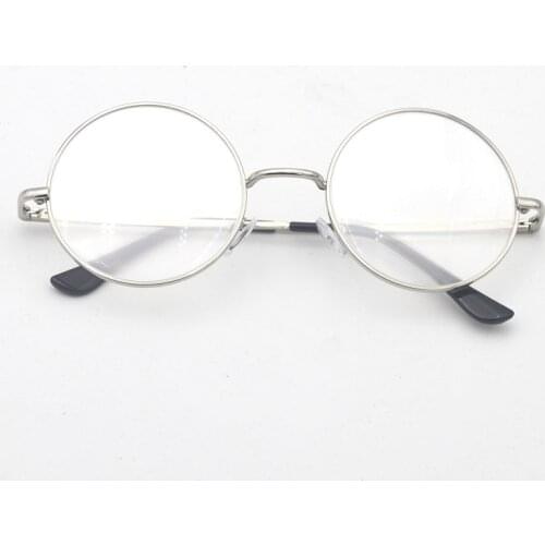 Silver Round Frame Heart Diffraction 3D Glasses Fireworks Glasses