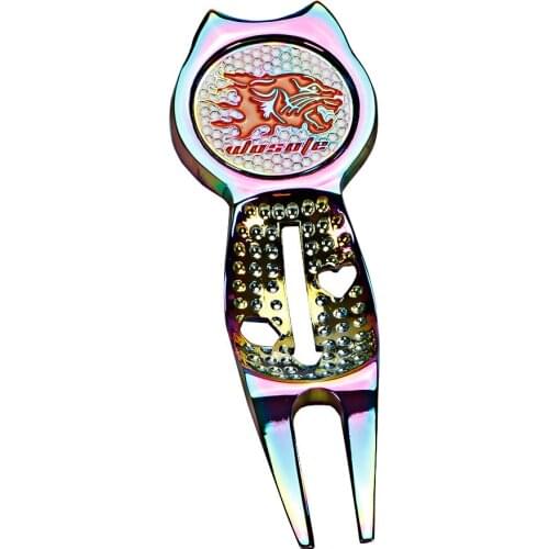 Golf fork Putting green fork zinc alloy painted ball green fork golf Mark free shipping