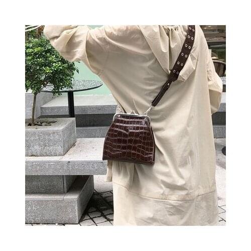 Vintage Crocodile Pattern Leather Womens Handbags Luxury Designer Messenger Bags For Female Shell Type Ladies Hand Bags Bolsa