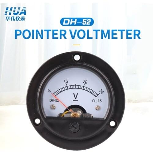 SO-52/DH-52 DC Anlog Voltmeter 1V2V3V5V10V15V20V30V50V100V150V200V250V300V450V500V voltage panel meter,factory direct sales