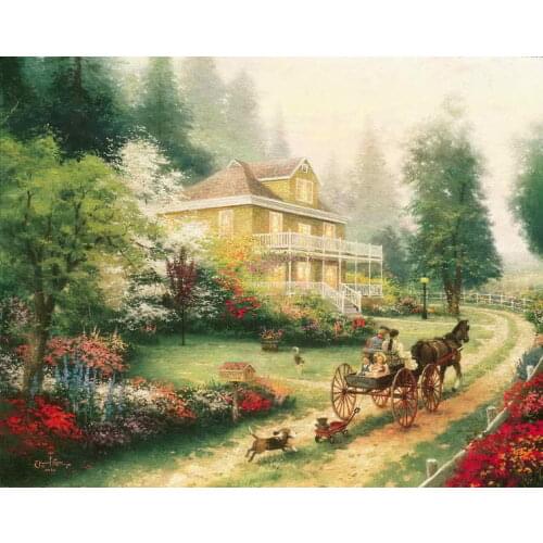 Sunday At Apple Hill Thomas Kinkade HD Canvas Oil painting Print Living Room Bedroom Hotel Wall Picture Art Home Decoration