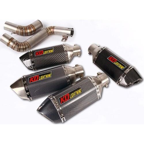 For KTM 200 390 Duke 2012-2016 Motorcycle Exhaust Pipe Middle Link Pipe Slip On 51mm Mufflers Delete Original Catalyst Steel