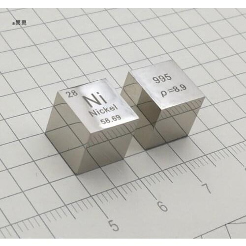 Mirror Polished Nickel Cube Metallic Nickel Periodic Phenotype Cube 10mm Ni Greater than or Equal to 99.5% Element Collection