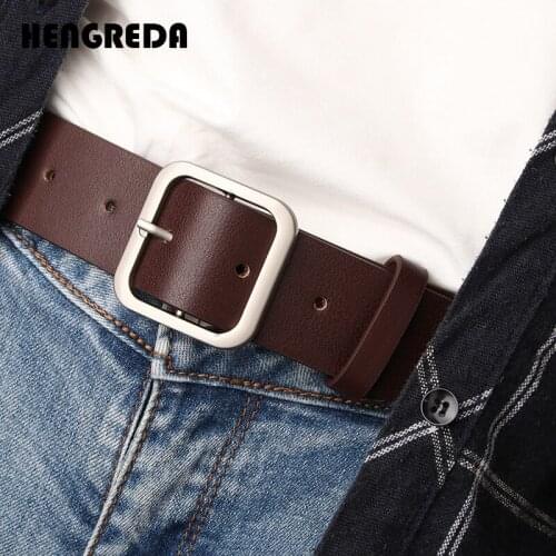 Leather Women Belt 2019 Fashion Ladies Pin Buckle Belt Square Buckle Waist Belts Girls for Jeans Leather Belt Femal Waistband