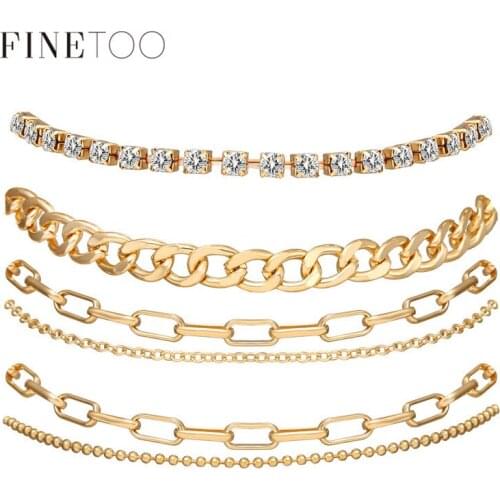 Punk Multi Layered Chain Link Anklet for Women Bohemian Gold Color Crystal Leg Foot Ankle Bracelet Ocean Beach Jewelry