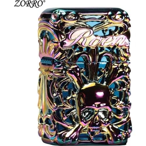 Zorro High Quality Kerosene Personality Creative Armor Hollow Skull Kerosene Lighter Boyfriend Holiday Gift