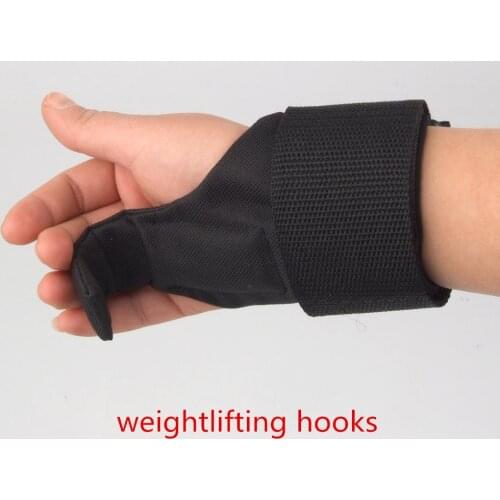 High Quality 1 Pair Weightlifting Hooks Weight Lifting Gloves Gym Fitness Wrist Support Training Grips Straps Glove Men &Women