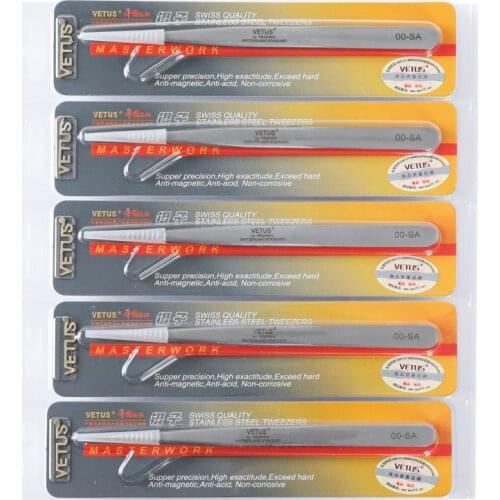 10pcs/Lot Vetus Eyelash Tweezers Stainless Steel False Eyelash Tweezers SA Series