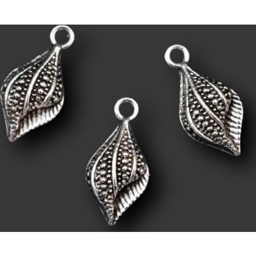 10pcs Silver Plated 3D Conch Charm Alloy Pendants Retro Bracelet Earrings DIY Metal Jewelry Handmade Accessories 22*11mm A1693