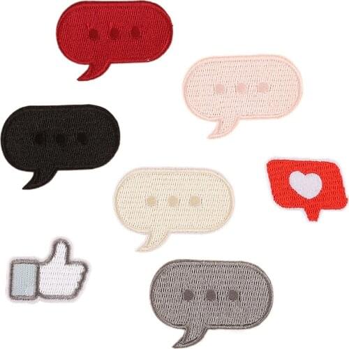 100pcs/lot Small Embroidery Patch Information Box Clouds Clothing Decoration Craft Diy Iron Heat Transfer Applique