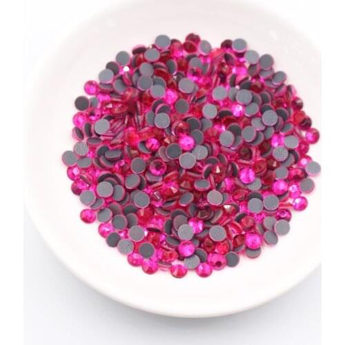 Pink SS6 SS10 SS16 SS20 SS30 Hot Fix Rhinestones Iron On Rhinestones For Clothes Glue back Glass Crystal AB Hot Fix Stone