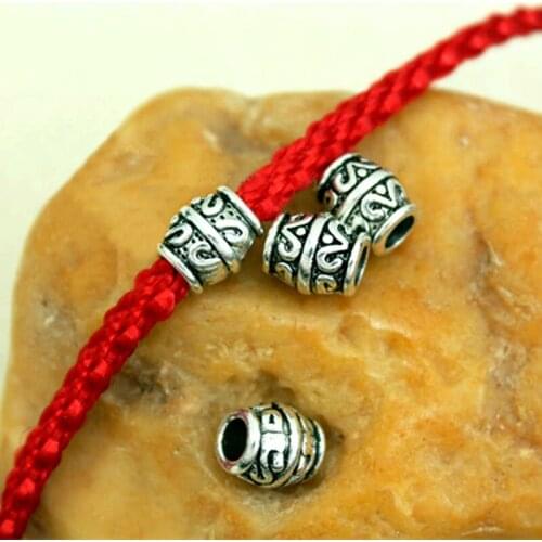 20Pcs Antique Silver Column Spacer Beads Jewelry Findings Accessories For Bracelet Necklace Jewelry Making