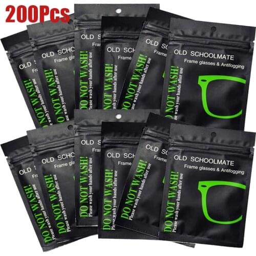 200Pcs Reusable Anti-Fog Wipes Glasses Pre-moistened Antifog Lens Cloth Defogger Eyeglass Wipe Prevent Fogging for Glasses